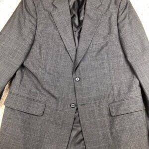 Bryant Park Roberts Mens Shop Gray Wool Polyester Suit 44 Large 84126 Lined